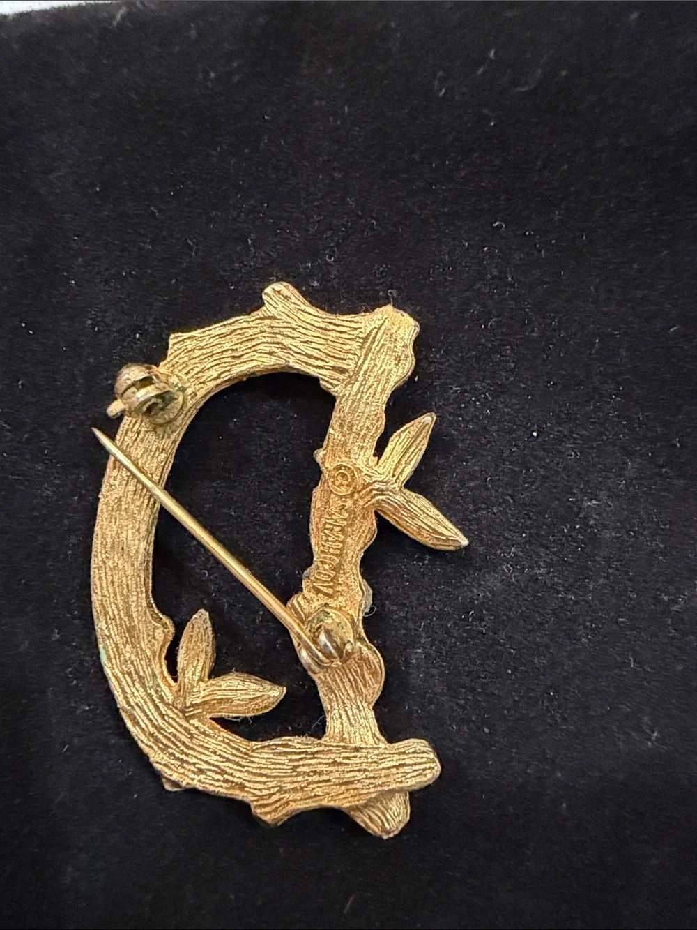 Gold Tone Leaf Vine Brooch - Women's Jewelry